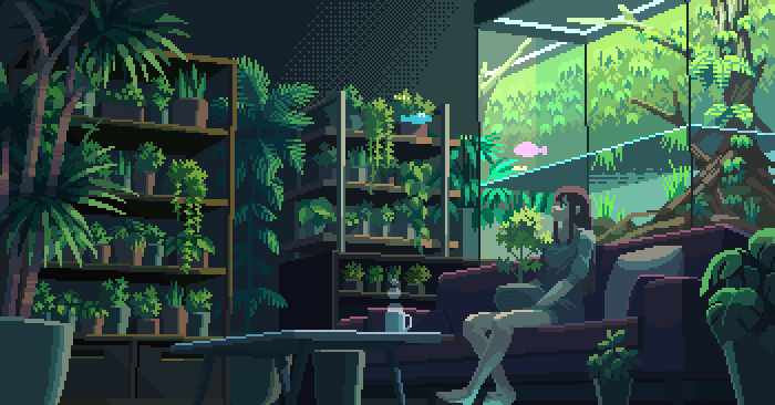 Cyberpunk Nature GIF